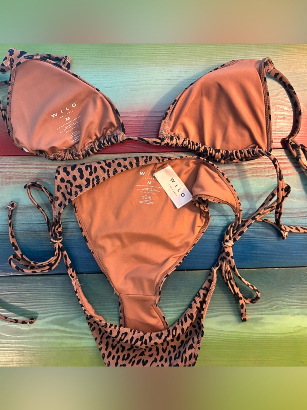Wilo The Label Black and Brown Leopard Print Bikini BRAND NEW WITHOUT TAGS - Picture 2 of 7